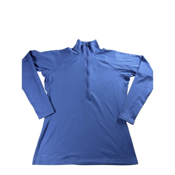 Nike Tops - Nike Pro Sweatshirt  Running Yoga Pullover 1/2 Zip Mock Neck Blue XL Activewear